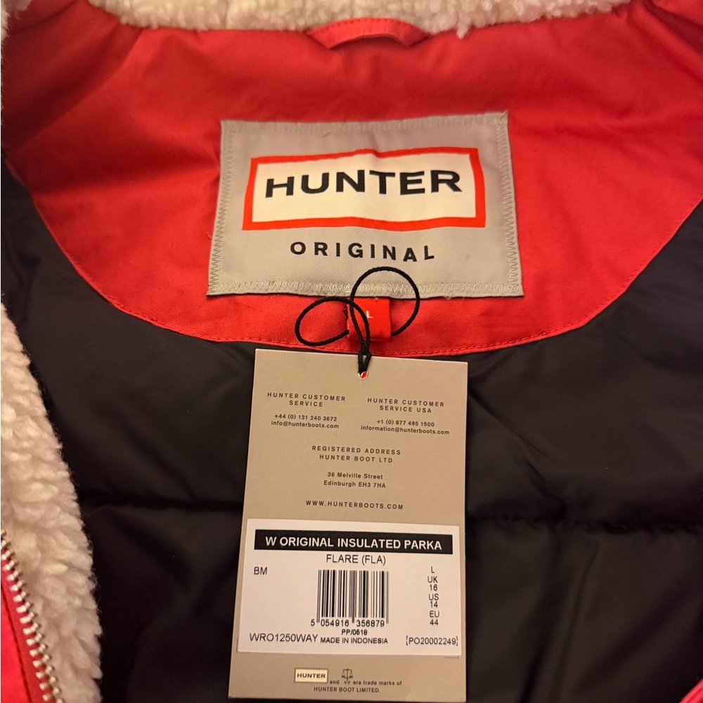 Hunter Red Women's Ski Jacket with Fur Hood - Original Parka - Picture 9 of 11